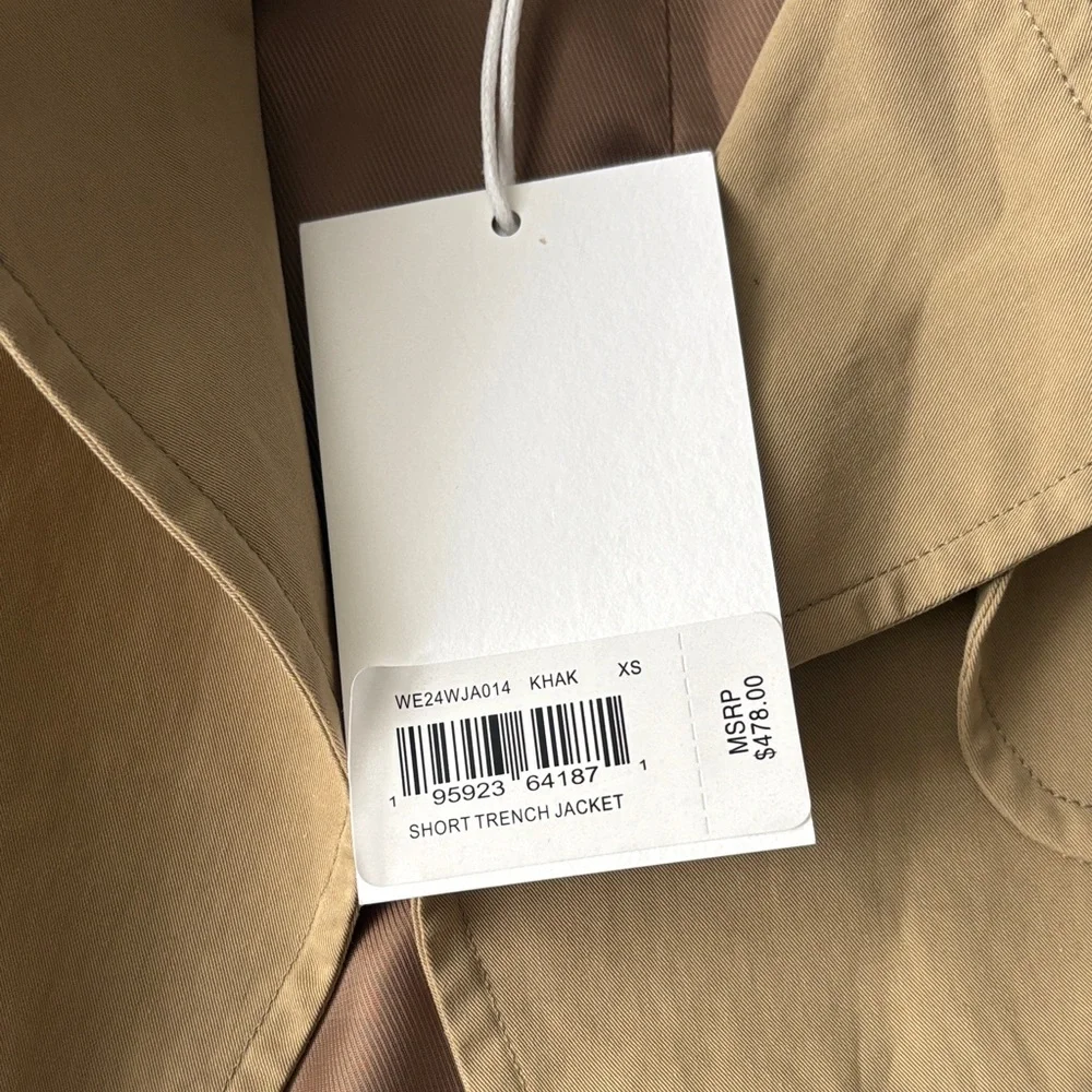 Frame Denim Cropped Tan Trench Jacket - Picture 2 of 3